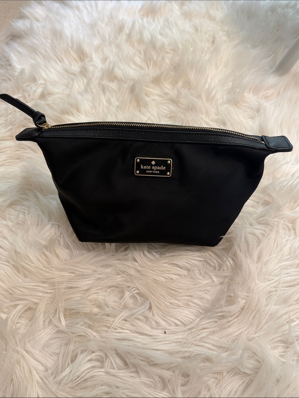 kate spade Black Nylon Cosmetic Pouch/clutch